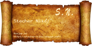 Stecher Niké névjegykártya